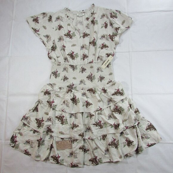 Ariat Women's Short Sleeve Stellar Bronc Western Print Dress Round Up Print 1005 - Picture 2 of 3